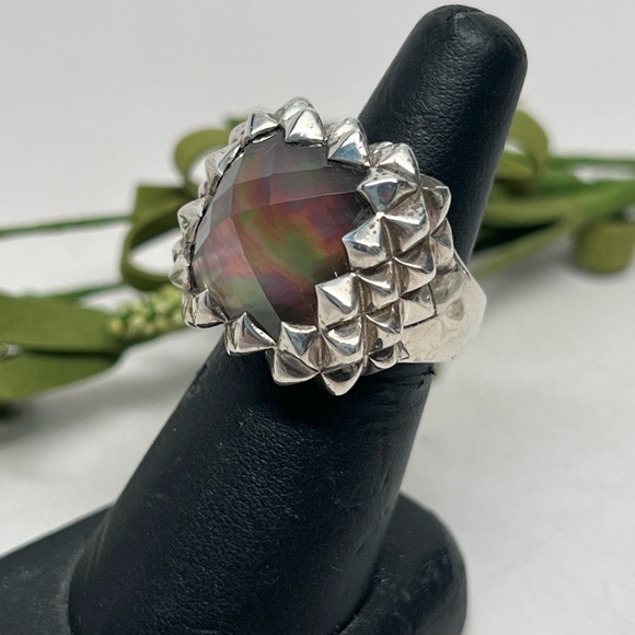 Stephen Webster Superstud Black Mother-of-Pearl Quartz Doublet .925 Ring - Picture 2 of 10